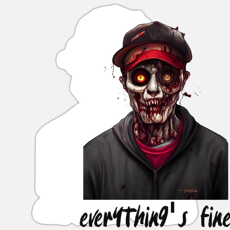 Everything s Fine - Sticker size S (10 x 10 cm) - white matte