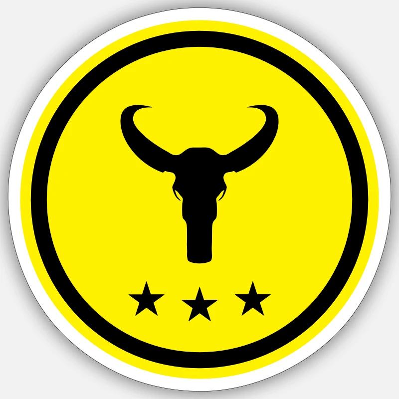 Squelette de taureau - Sticker taille S (10 x 10 cm) - blanc mat