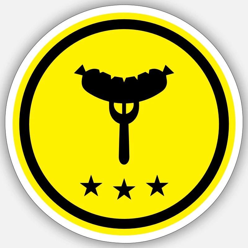 Sausage fork - Sticker size S (10 x 10 cm) - white matte