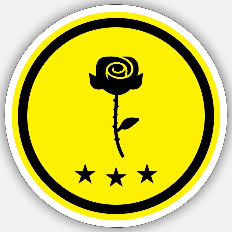 Rose Symbol - Sticker Größe S (10 x 10 cm) - Mattweiß