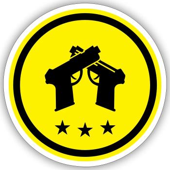 Pistole Symbol - Sticker Größe S (10 x 10 cm) - Mattweiß - Vorne