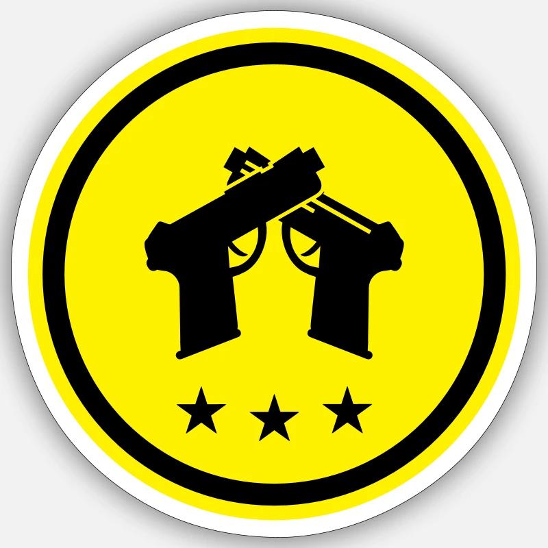 Symbole du pistolet - Sticker taille S (10 x 10 cm) - blanc mat