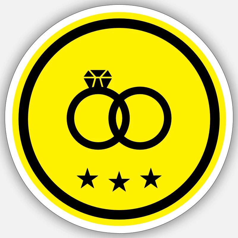 Eheringe Ring Hochzeit Sticker Größe S (10 x 10 cm)