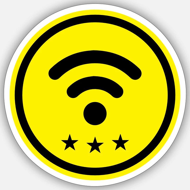 Wi-Fi Internet - Sticker taille S (10 x 10 cm) - blanc mat