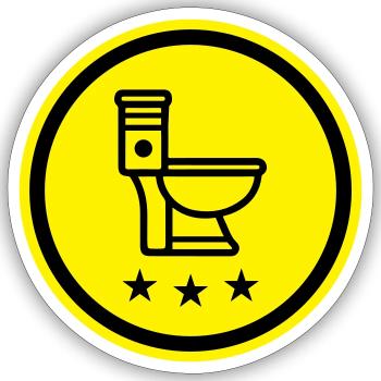 Wc toilette - Sticker taille S (10 x 10 cm) - blanc mat - Devant