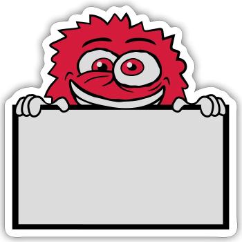 Signe montrer monstre fou - Sticker taille S (10 x 10 cm) - blanc mat - Devant