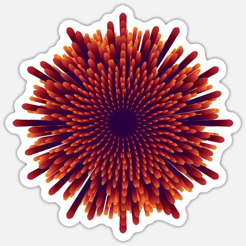 Fleur vectorielle - Sticker taille S (10 x 10 cm) - blanc mat
