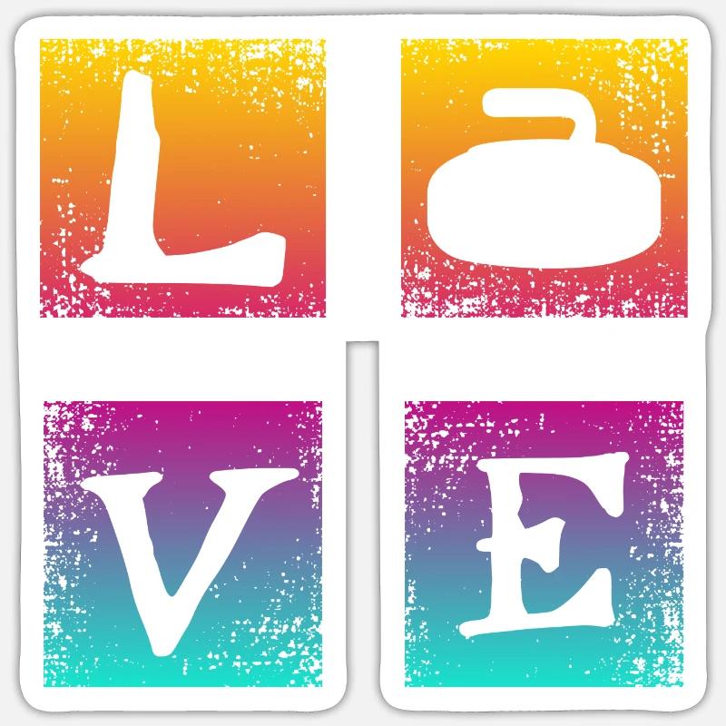 Cher curling - Sticker taille S (10 x 10 cm) - blanc mat