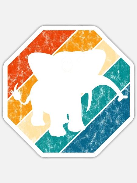 Elefanten Elefant für Kinder - Sticker Größe S (10 x 10 cm) - Mattweiß