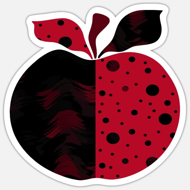 Pomme - Sticker taille S (10 x 10 cm) - blanc mat