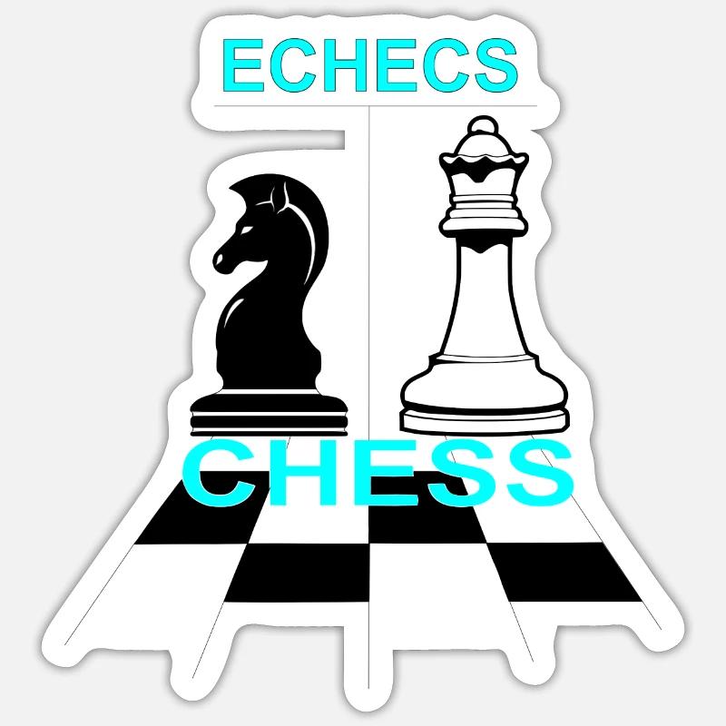 Echecs - Sticker taille S (10 x 10 cm) - blanc mat