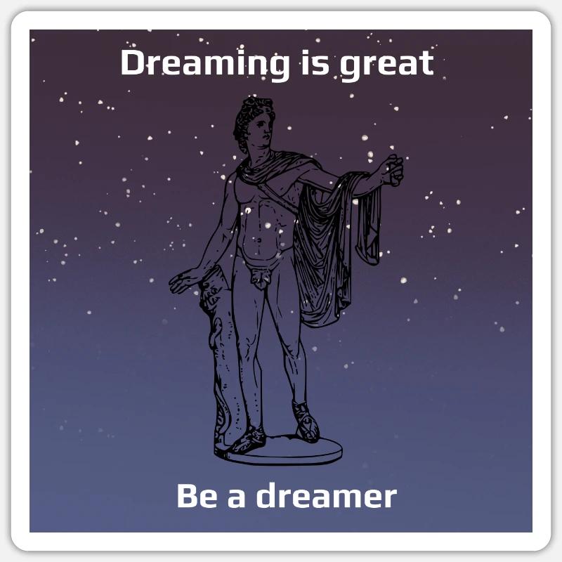 Statue grec rêveur - Sticker taille S (10 x 10 cm) - blanc mat
