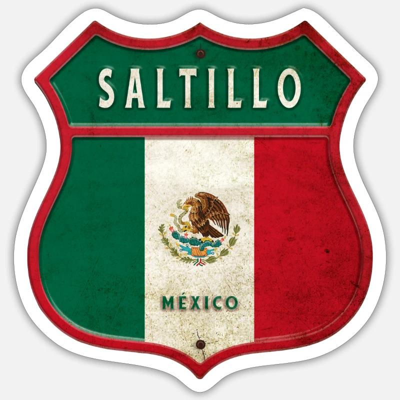 Saltillo Mexiko Wappen Design - Sticker Größe S (10 x 10 cm) - Mattweiß