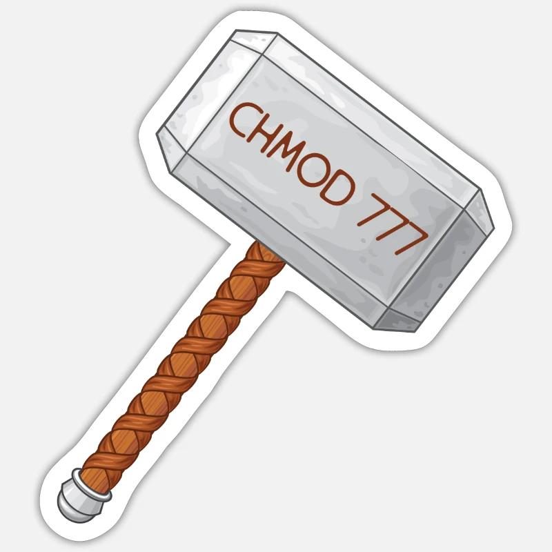 Linux Admin Chmod - Sticker Größe S (10 x 10 cm) - Mattweiß