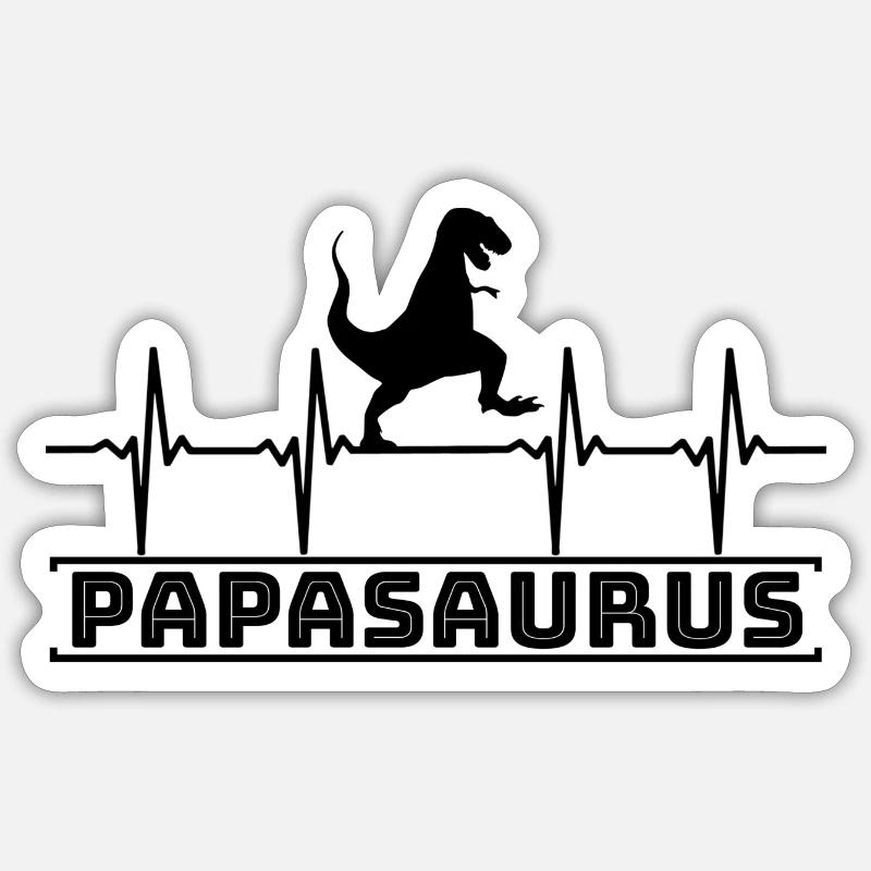Papasaurus - Sticker size S (10 x 10 cm) - white matte