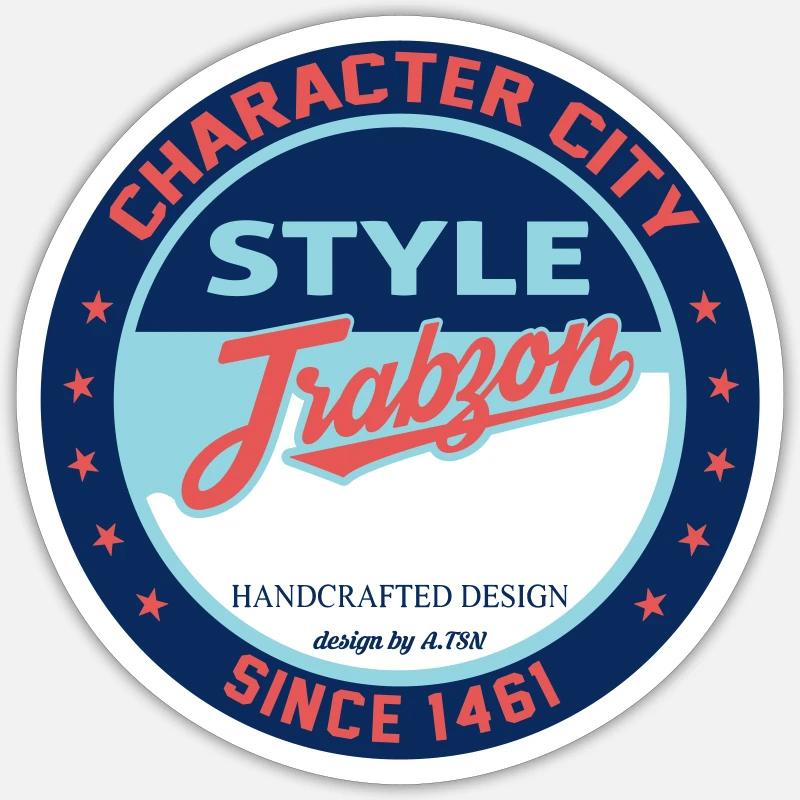 Trabzon Stil Emblem - Sticker Größe S (10 x 10 cm) - Mattweiß