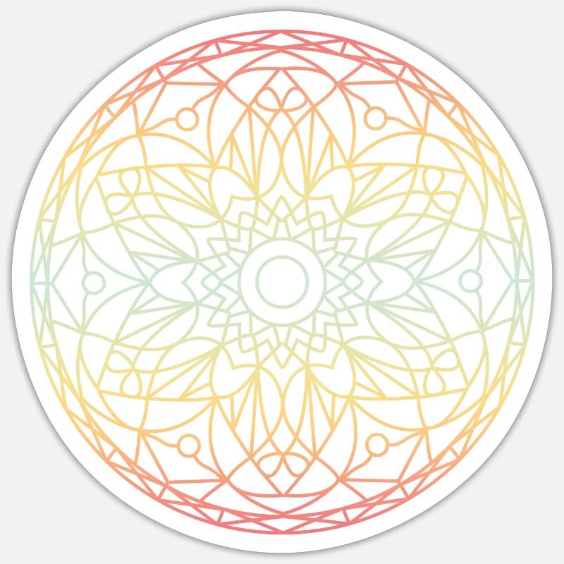 Mandala - Sticker taille S (10 x 10 cm) - blanc mat