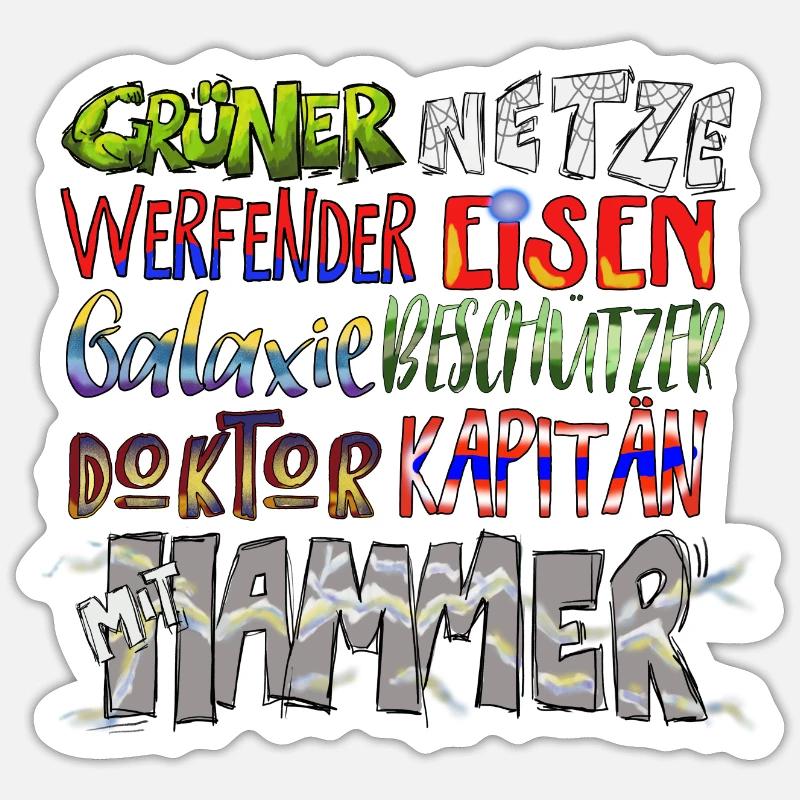 Multi-héros Sticker taille S (10 x 10 cm)