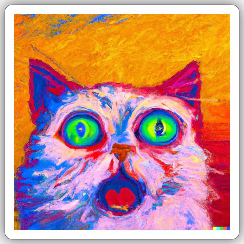 Andy cat Sticker taille S (10 x 10 cm)