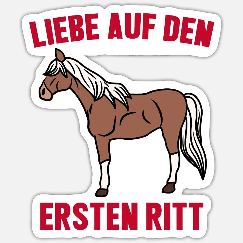 Islandpferde Pferdenarr Cool Statement Pferde - Sticker Größe S (10 x 10 cm) - Mattweiß