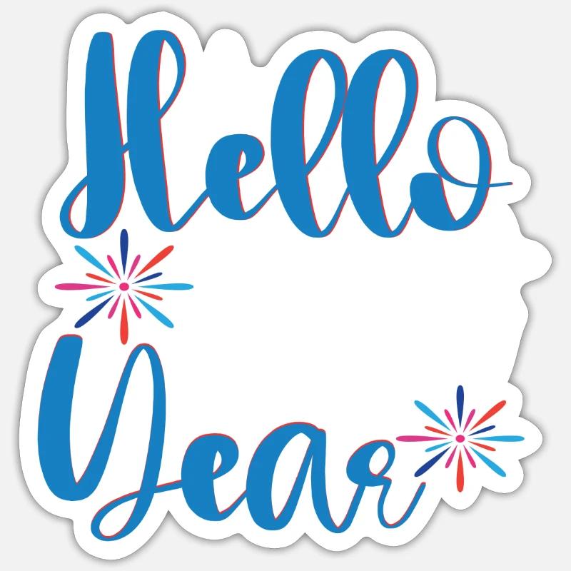 Hello New Year - Sticker size S (10 x 10 cm) - white matte
