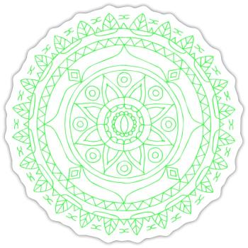 Mayan Flower Green - Mandala made with Love - Sticker size S (10 x 10 cm) - white matte - Front