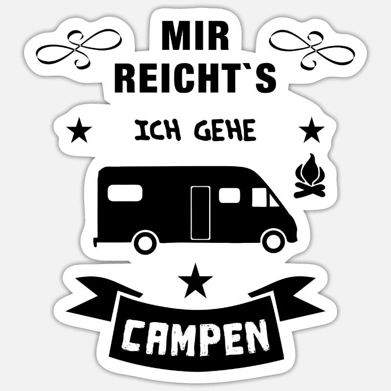 mir reichts camping wohnmobil - Sticker Größe S (10 x 10 cm) - Mattweiß