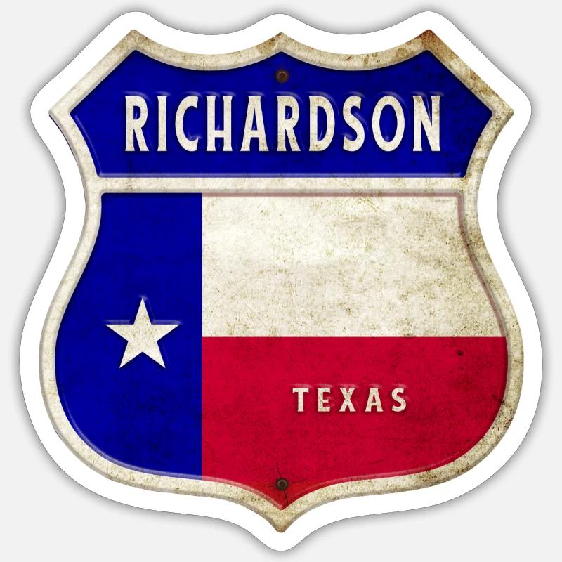 Design du drapeau Richardson Texas Crest Sticker taille S (10 x 10 cm)