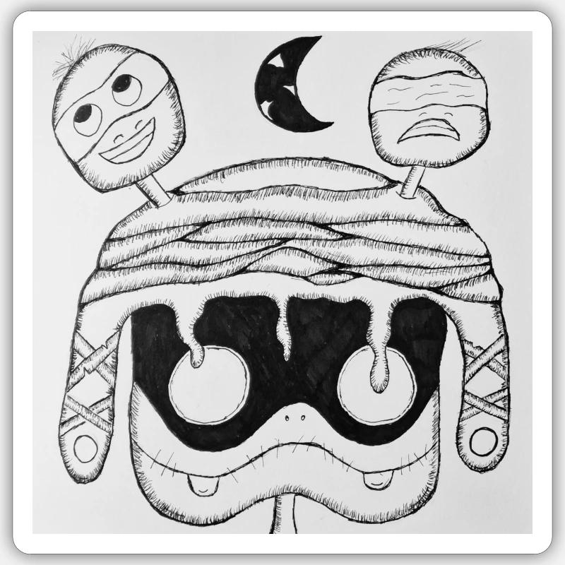 Monstre Alfred - Sticker taille S (10 x 10 cm) - blanc mat
