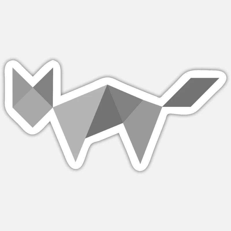 Chat - Tangram - Sticker taille S (10 x 10 cm) - blanc mat