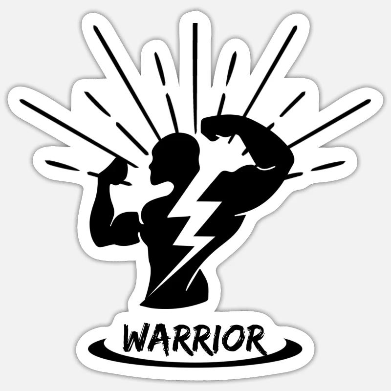 Warrior - Sticker Größe S (10 x 10 cm) - Mattweiß