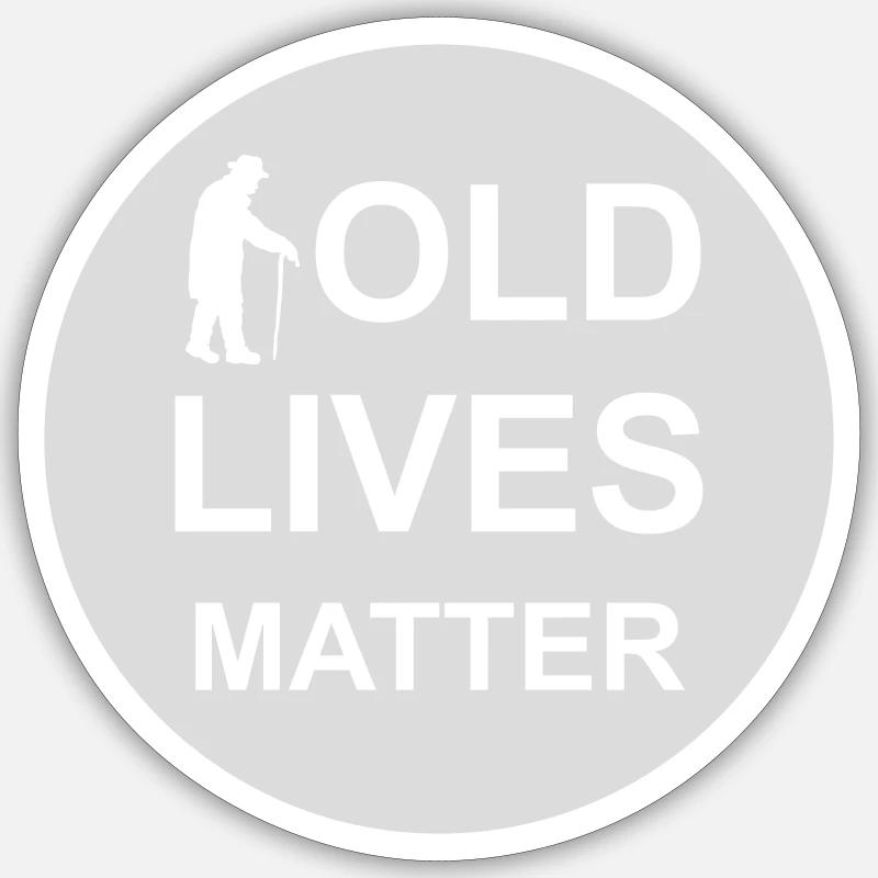 Citation Old Lives Matter - Sticker taille S (10 x 10 cm) - blanc mat