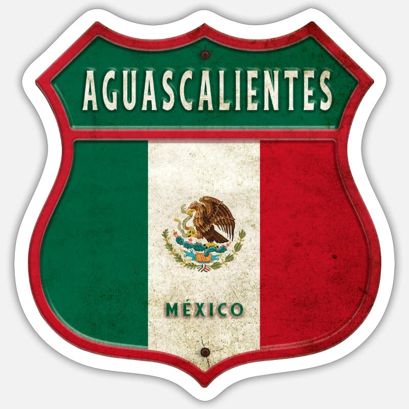 Aguascalientes Mexiko Wappen Design - Sticker Größe S (10 x 10 cm) - Mattweiß