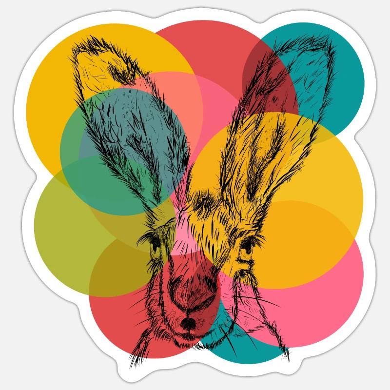 Hase Pop Art Sticker Größe S (10 x 10 cm)