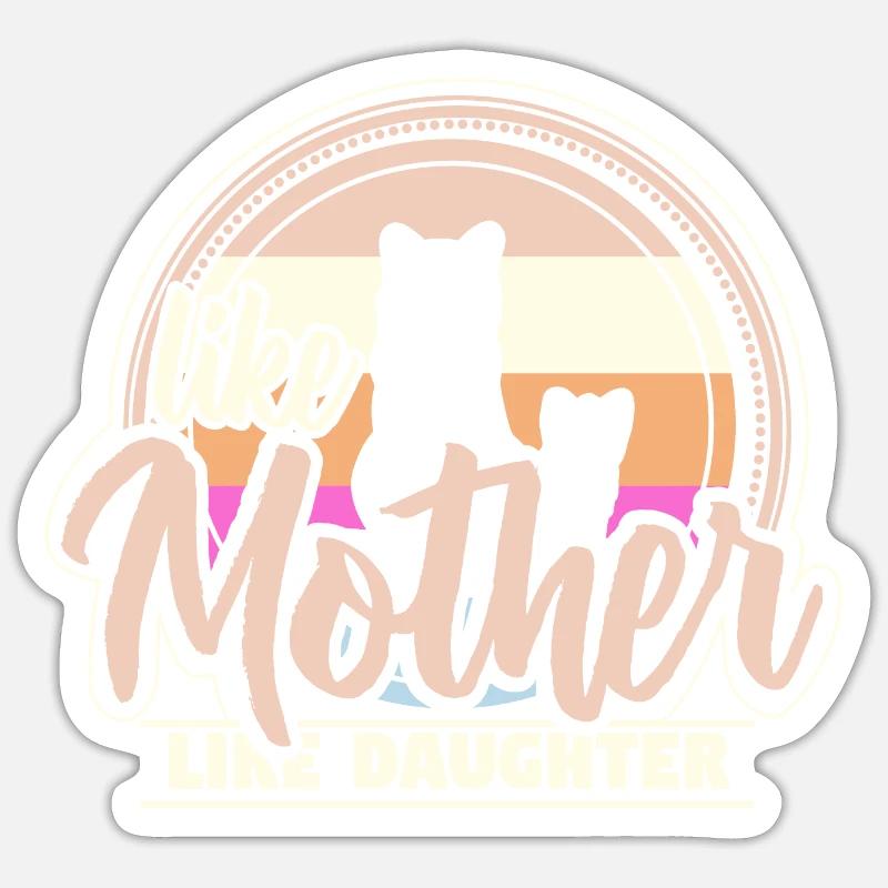 Mutter Tochter Muttertag Zusammenhalt Geschenk Sticker Größe S (10 x 10 cm)