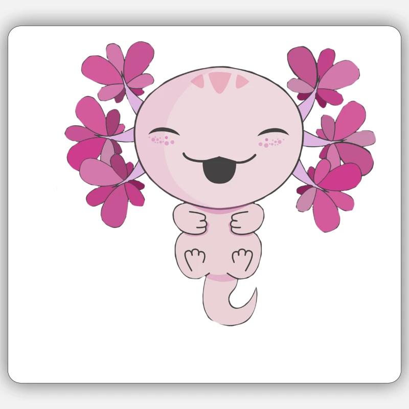 axolotl - Sticker taille S (10 x 10 cm) - blanc mat