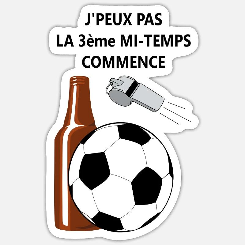 3 ème mi-temps - Sticker taille S (10 x 10 cm) - blanc mat