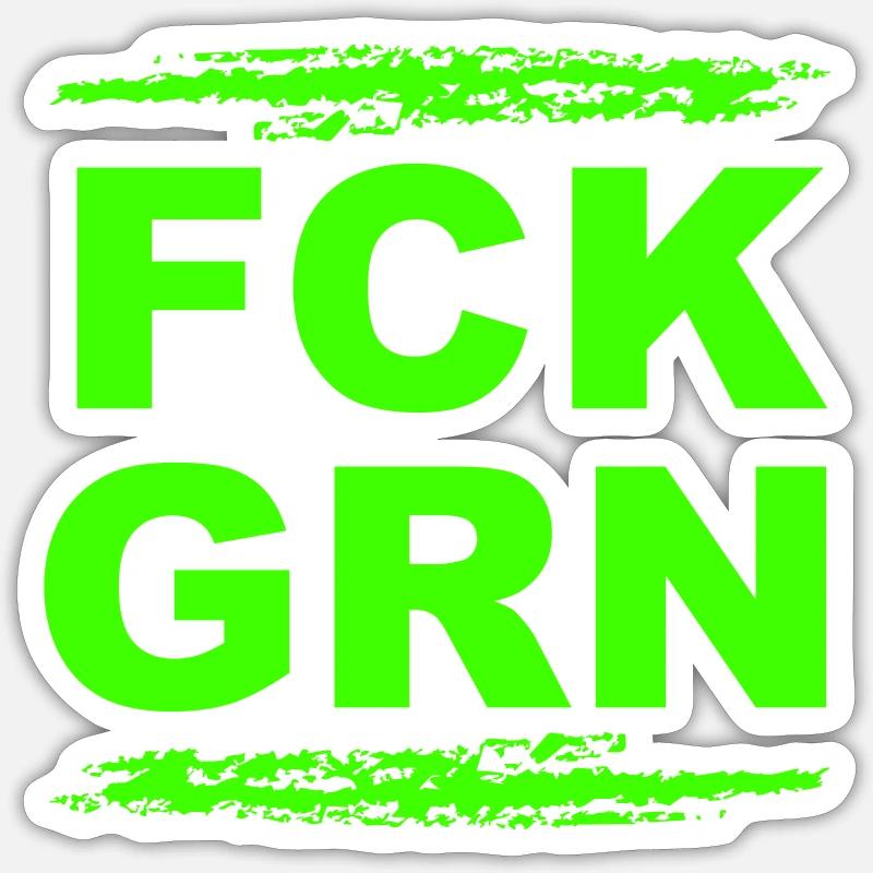 FCK GRN Sticker Größe S (10 x 10 cm)