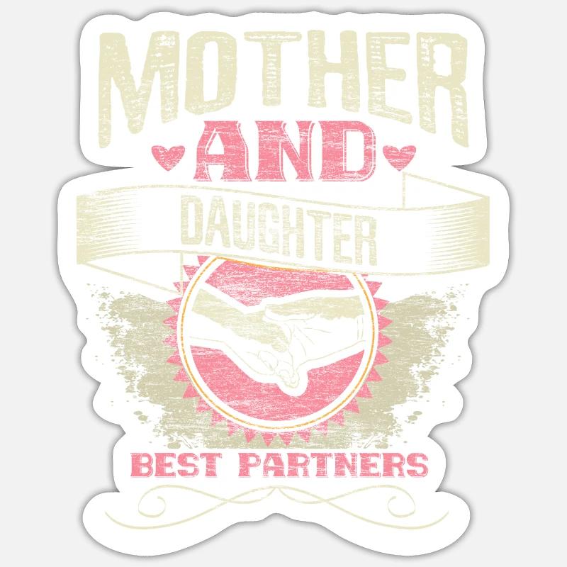 Mutter Tochter Beste Freunde Eltern - Sticker Größe S (10 x 10 cm) - Mattweiß