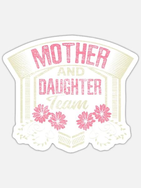 Mutter Tochter Familie Mutterliebe - Sticker Größe S (10 x 10 cm) - Mattweiß