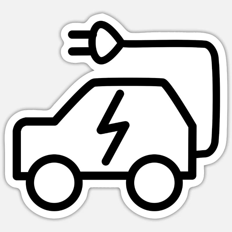 Véhicules électriques - Sticker taille S (10 x 10 cm) - blanc mat