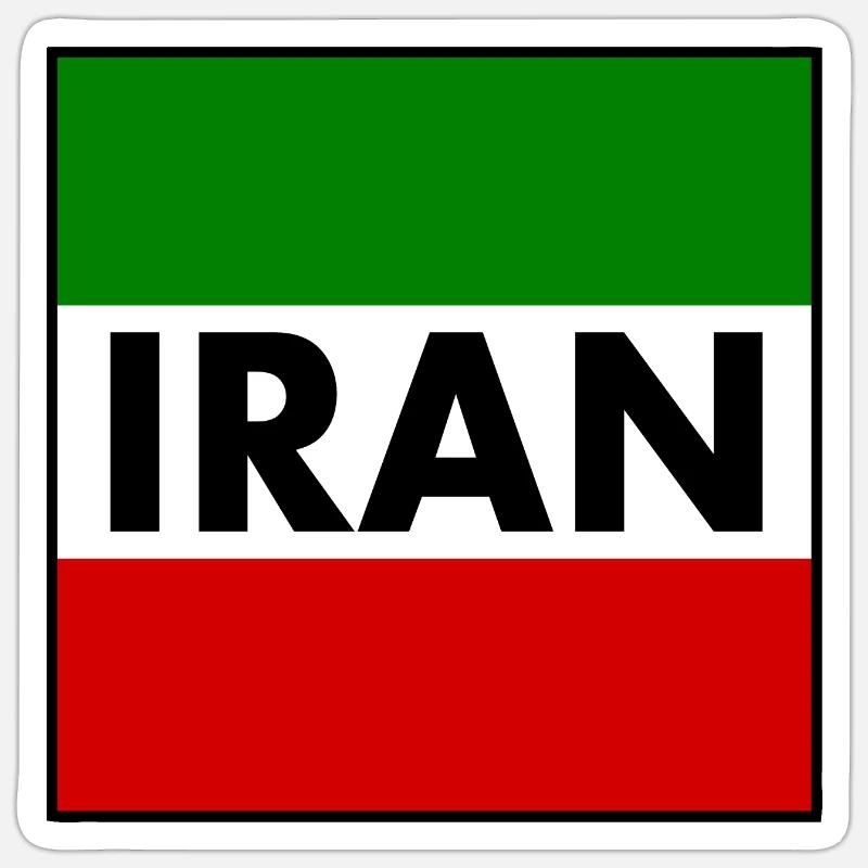 DRAPEAU IRAN DRAPEAU IRANIEN - Sticker taille S (10 x 10 cm) - blanc mat