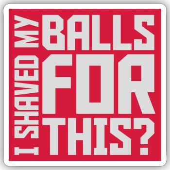 Je me suis rasé les couilles - Sticker taille S (10 x 10 cm) - blanc mat - Devant