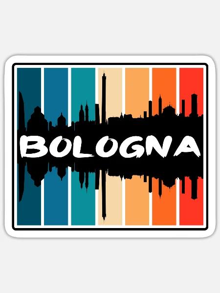 Bologna Italien Skyline Silhouette Reise Souvenir - Sticker Größe S (10 x 10 cm) - Mattweiß