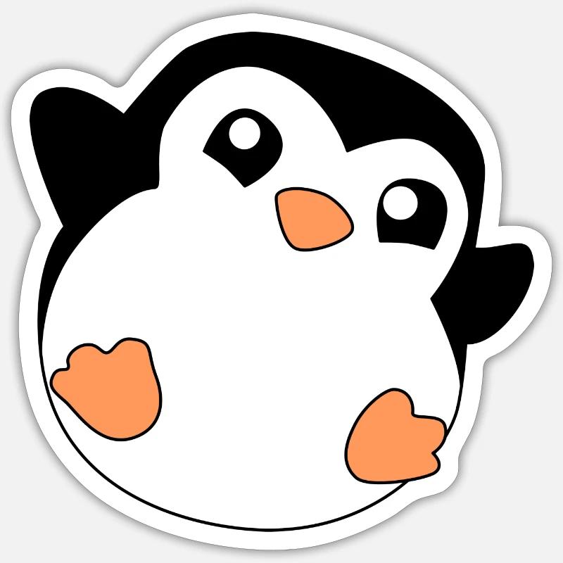 Pingouin - Sticker taille S (10 x 10 cm) - blanc mat
