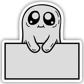 Ghost Shows Shield Cartoon - Sticker size S (10 x 10 cm) - white matte - Front
