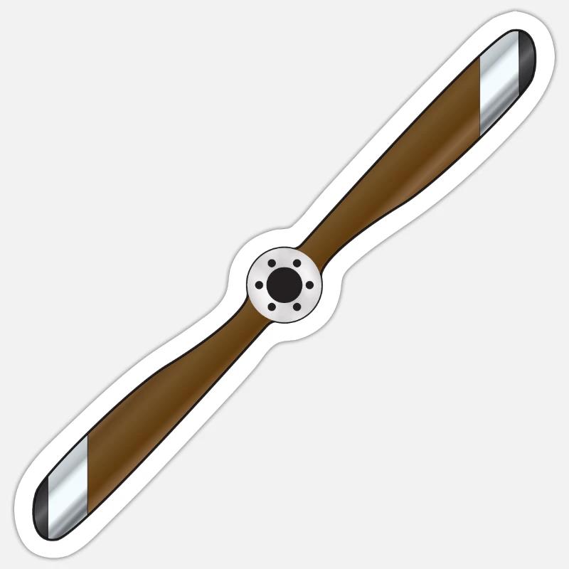 Flugzeugpropeller - Sticker Größe S (10 x 10 cm) - Mattweiß