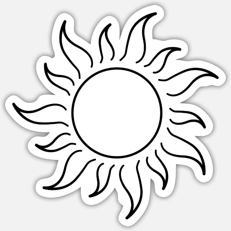 Soleil - Sticker taille S (10 x 10 cm) - blanc mat