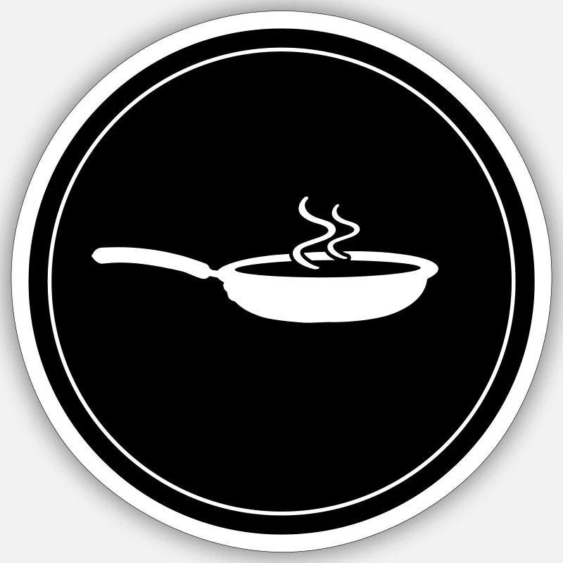 Pan cook - Sticker size S (10 x 10 cm) - white matte