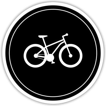 Fahrrad Radfahren - Sticker Größe S (10 x 10 cm) - Mattweiß - Vorne